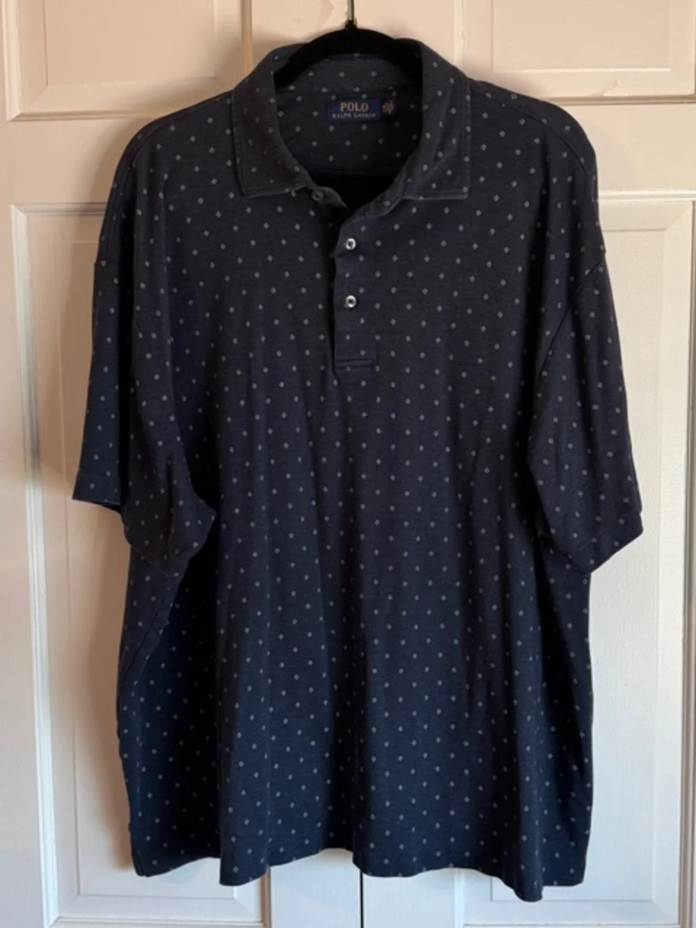 GUC Polo by Ralph Lauren Navy Micro Diamond Dot Polo Shirt 3XB 3G 3X